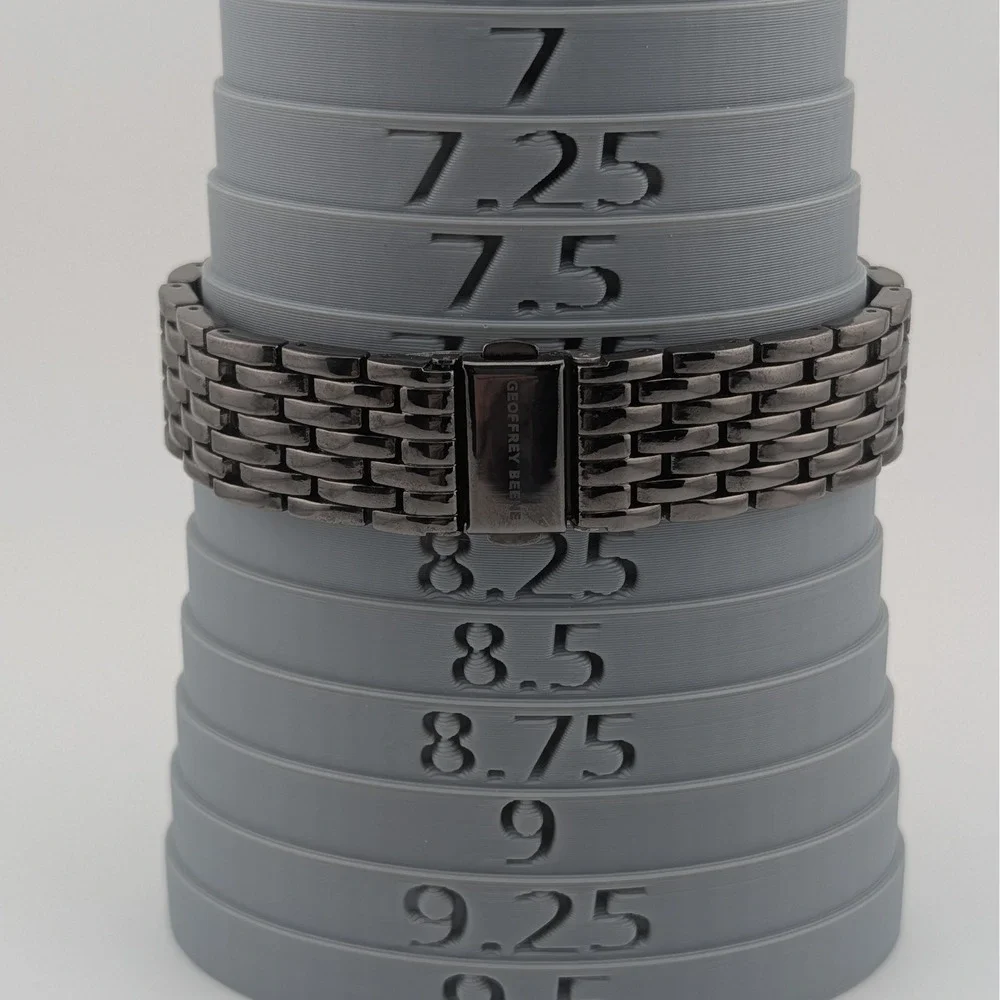 Geoffrey Beene Blue Sapphire Gray Dial Blue Hands Gunmetal Men's Watch 40mm